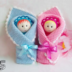 K075 Knitting Pattern - Babies with blanket and bonnet (Boy and girl) baby doll - Amigurumi - by Zabelina Etsy