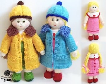 K019 Knitting Pattern - Dolls with clothes (Dress, hat, jacket) - Amigurumi - by Zabelina Etsy