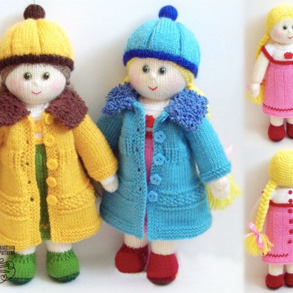 K019 Knitting Pattern - Dolls with clothes (Dress, hat, jacket) - Amigurumi - by Zabelina Etsy