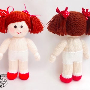 K067 Knitting Pattern - Dolls with brown hair - Amigurumi - by Zabelina Etsy