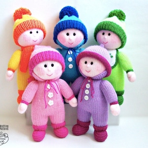 K035 Knitting Pattern - Baby dolls with 3 different hats and clothing - Amigurumi - by Zabelina Etsy