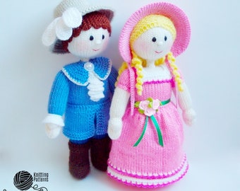 K057 Knitting Pattern - Doll Lady and Gentlemen (boy and girl) musketeer, baron, prince, noble, playset - Amigurumi - by Zabelina Etsy