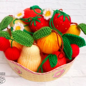 K004 Knitting Pattern - Fruits and Berries key chain or decor  - Amigurumi - by Zabelina Etsy