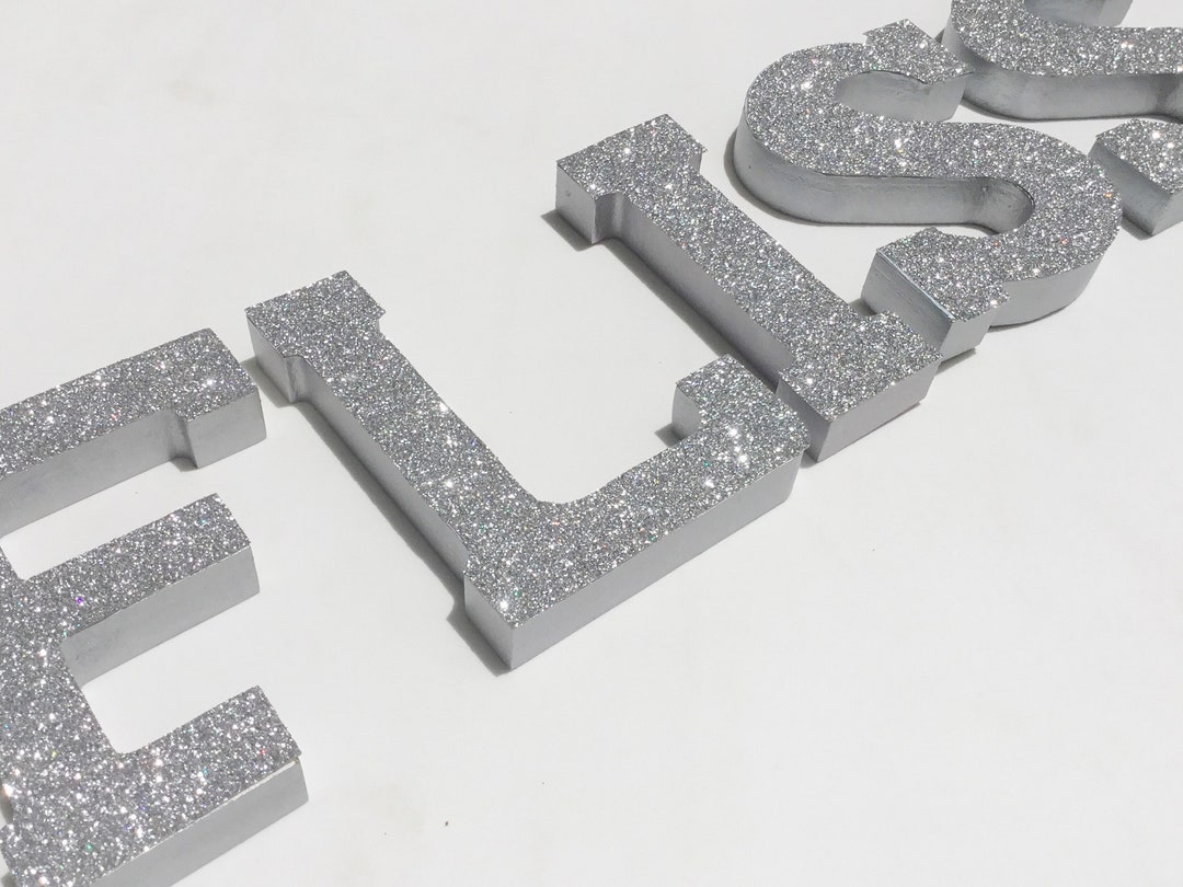 Glitter Wooden Letters Glam Wall Decor Bling Name Sign Etsy