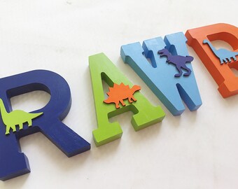 Dinosaur RAWR Wood Sign, Wood Letters for Boys Room Decor, Letters Nursery Wall Decoration, Dino Birthday, Toddler Playroom Wall Decor,