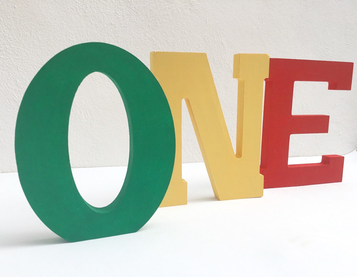 Colorful ONE letters for first birthday Number ONE birthday | Etsy