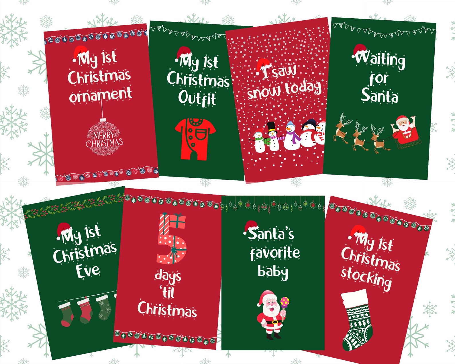 Christmas Baby Milestone Cards for Baby First Christmas Photo Etsy
