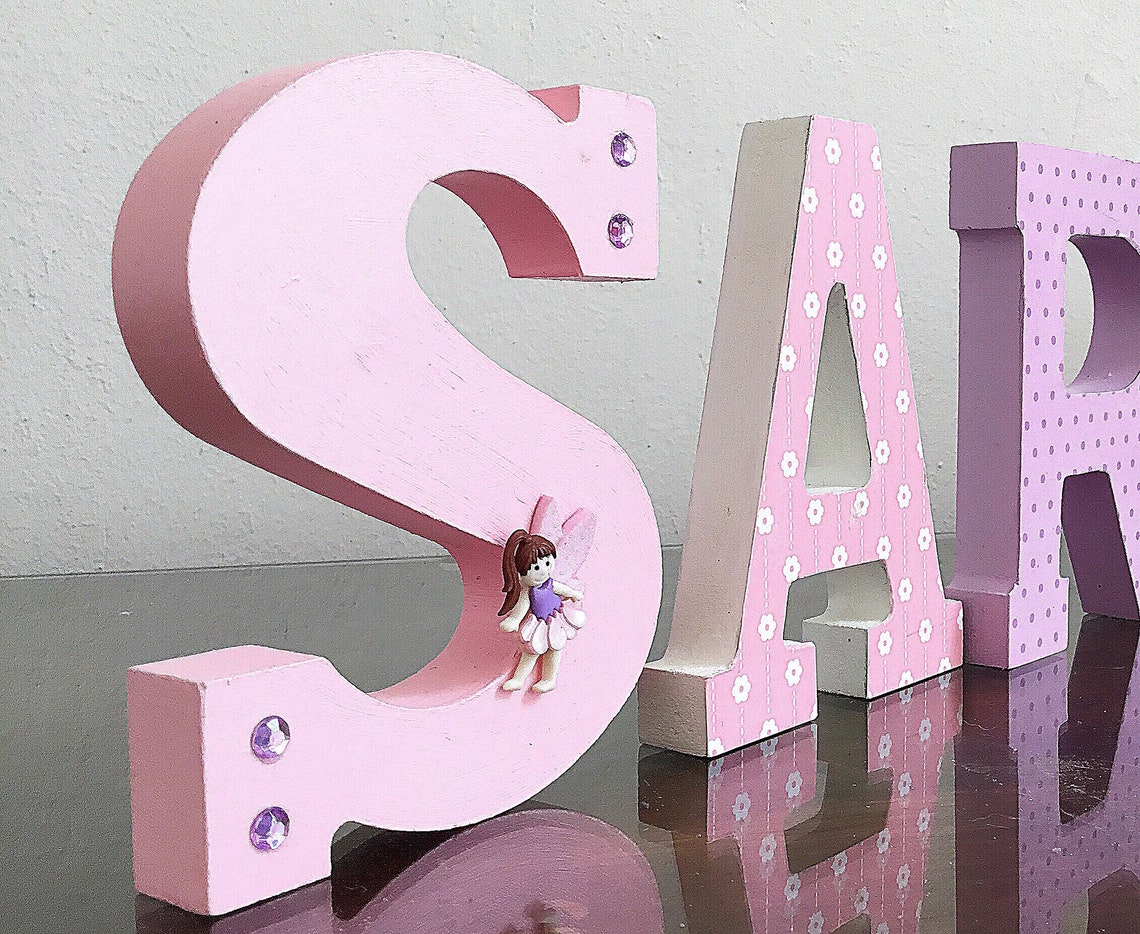 Wooden Letters for Baby Girl Nursery Wall Decor Newborn Girl Etsy