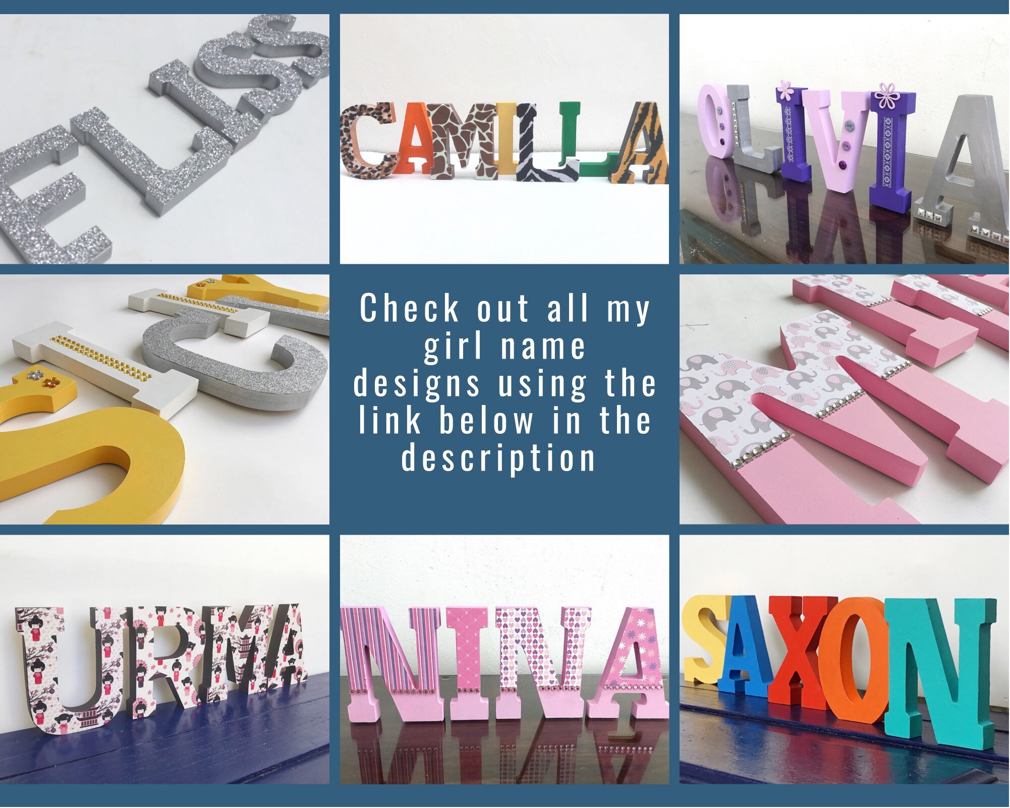 Kawaii Japanese Girl Letters Kokeshi Doll Name Sign Cute | Etsy