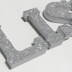 Glitter Wooden Letters, Glam Wall Decor, Bling Name Sign, Freestanding Letters for Girl Bedroom, Kawaii Decor, Sparkly Birthday Party Decor