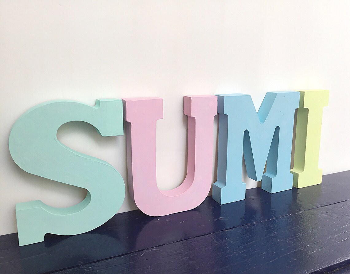 Pastel baby name sign Candy color nursery letters Pastel Etsy