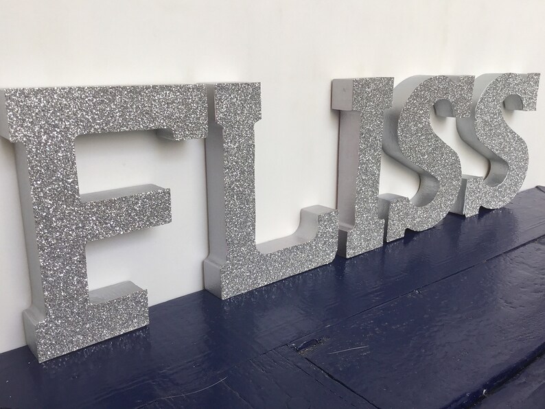 Glitter Wooden Letters Glam Wall Decor Bling Name Sign Etsy