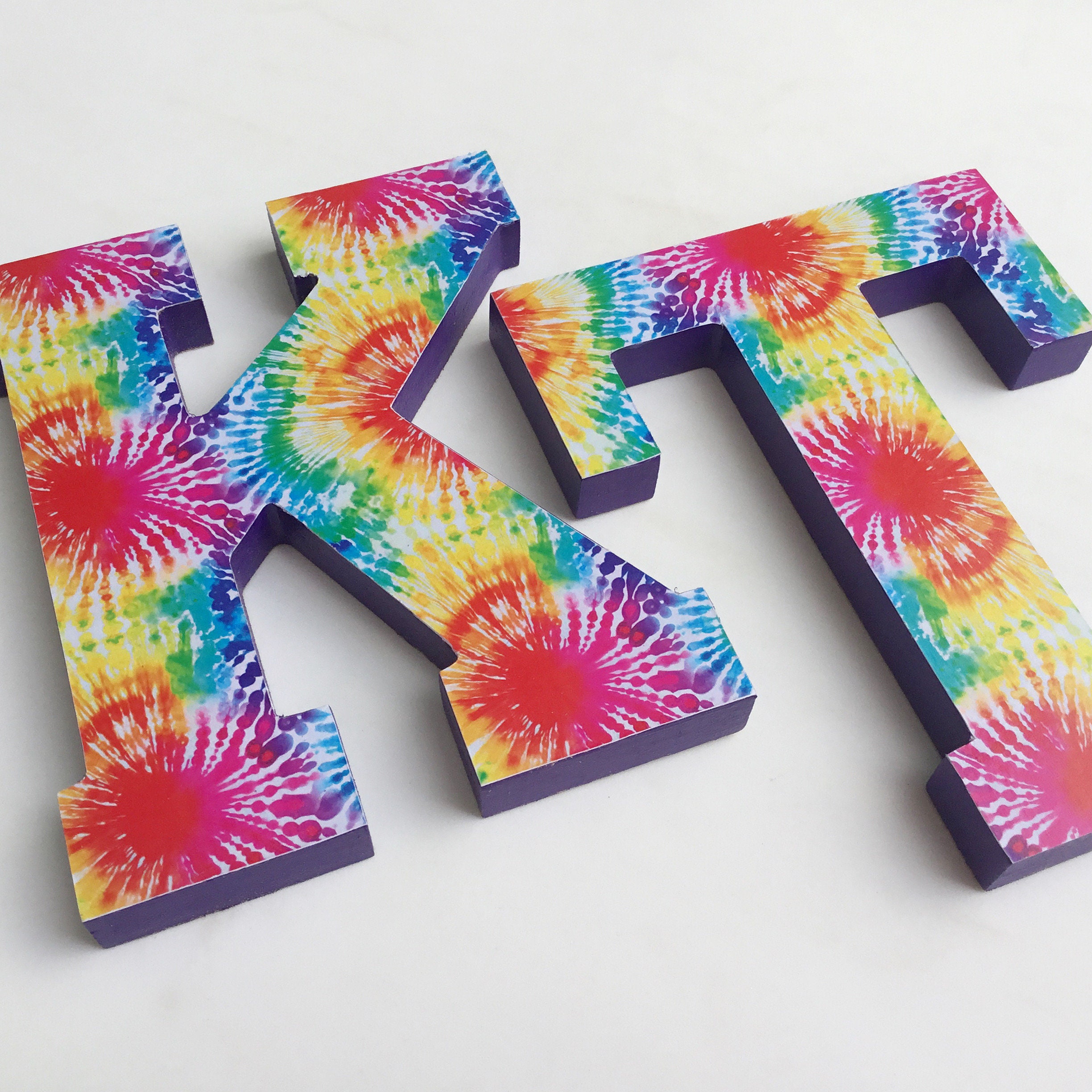 Two Groovy Party Groovy One Birthday Decoration Tie Dye Wooden Letters Retro Baby Shower Centerpiece 60s 70s Hippie Party