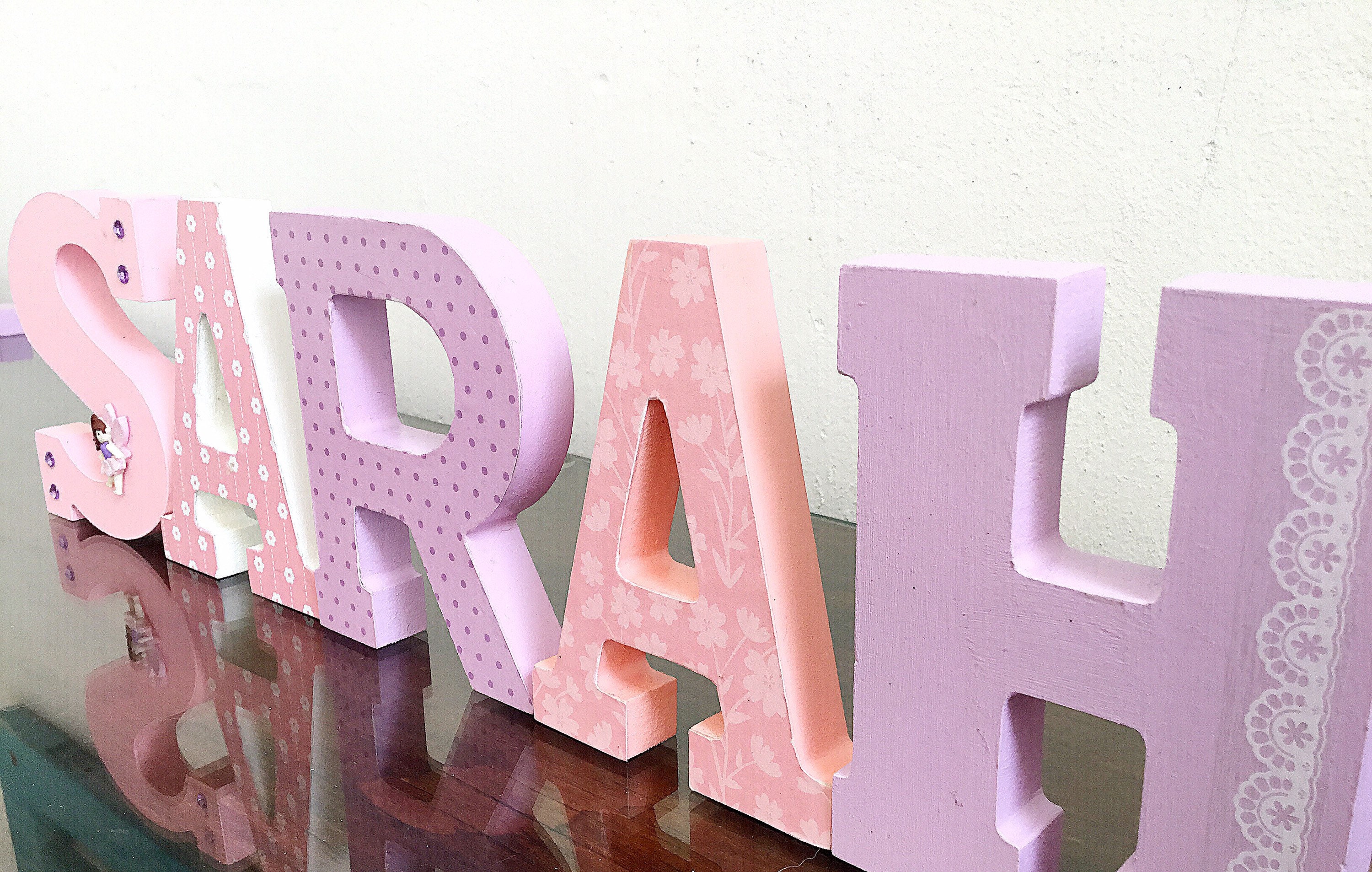 Wooden letters for baby girl nursery Newborn girl nursery Etsy