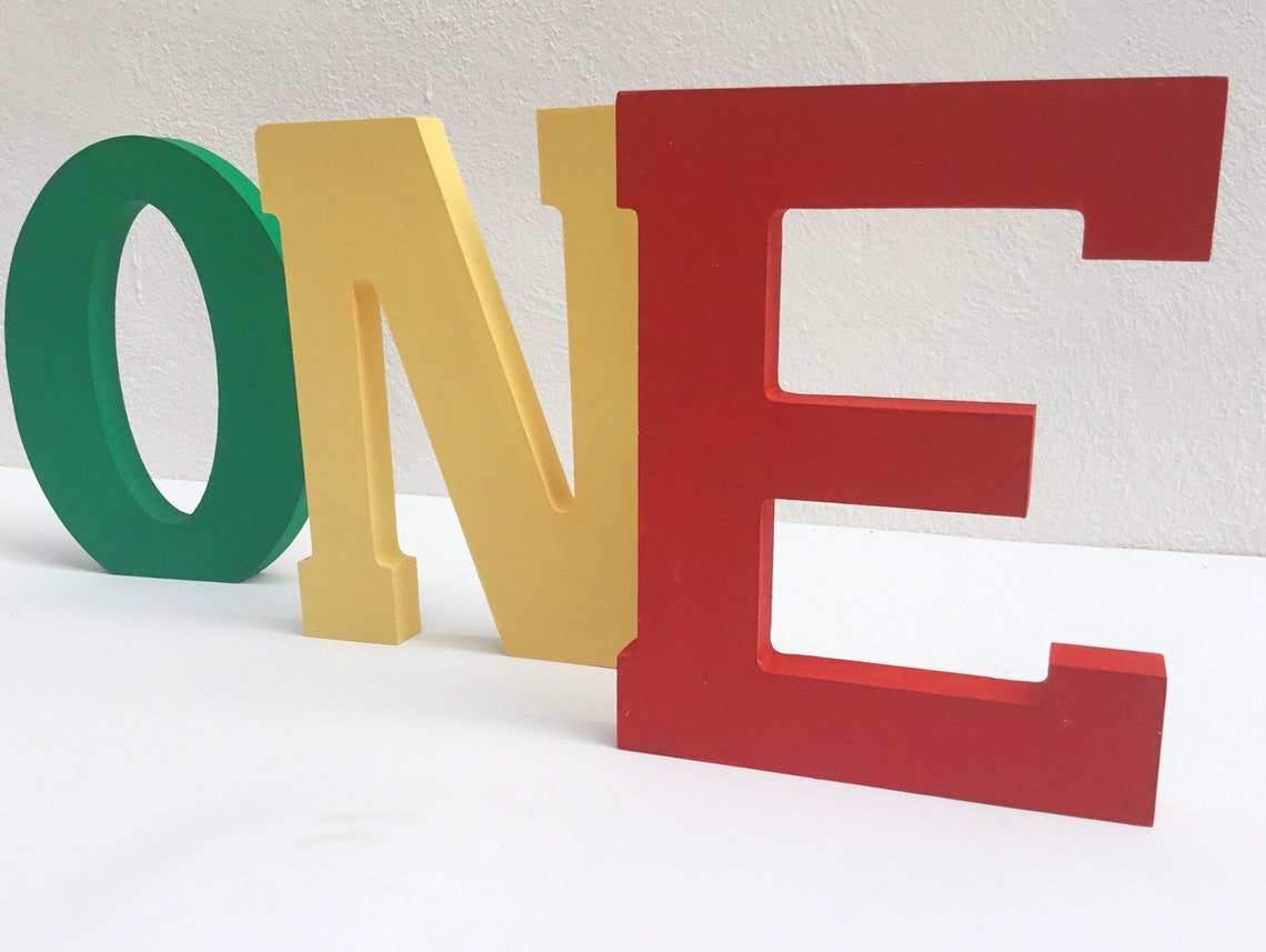 Colorful ONE letters for first birthday Number ONE birthday | Etsy
