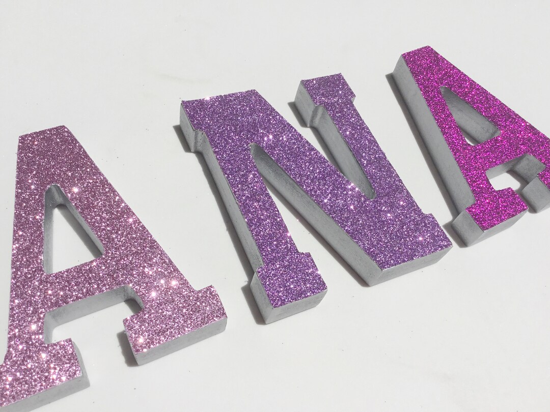 Pink Glitter Wood Letters Teen Girl Room Decor Bling Wall Etsy