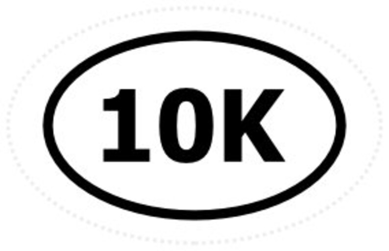 10K Running Sticker high quality, custom vinyl sticker, small size for your phone, computer, or virtually anywhere image 3