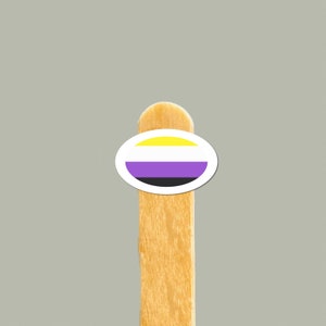 Nonbinary Pride Flagge Aufkleber | Benutzerdefinierte Vinyl-Aufkleber | Wasserfeste kleine Aufkleber für Laptops, Telefone, Wasserflaschen | Nichtbinäres Geschenk