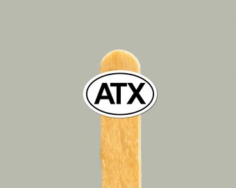 ATX-vinylklistermärke — Resepresent till Austin, vattenflaska och laptopdekal