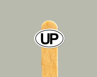 UP Vinylklistermärke — Resepresent till Michigan, vattenflaska och laptopdekal