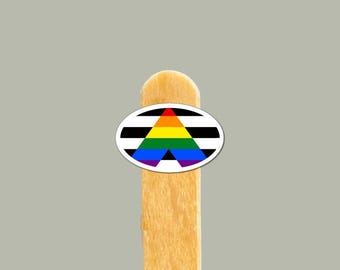 Ally Pride Flag Vinylklistermärke — LBGTQ Ally-present, vattenflaska och laptopdekal