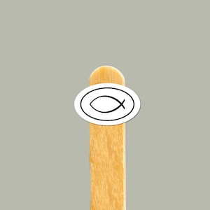 Christlicher Fischaufkleber | Ichthys Symbol Vinyl Aufkleber | Religiöses Geschenk | Kleiner Faith Aufkleber für Handys, Laptops oder Wasserflaschen