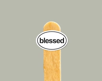 Pegatina de vinilo "BLESSED" — Regalo cristiano, calcomanía para botella de agua y portátil