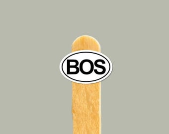 BOS Vinylklistermärke — Boston Resepresent, Vattenflaska & Laptopdekal