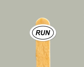 RUN Vinyl Sticker — Runner Gift, Water Bottle & Laptop Decal