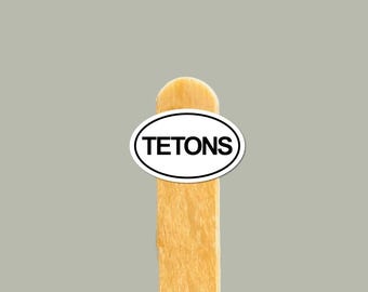 Tetons vinylklistermärke — Wyoming skidgåva, vattenflaska och laptopdekal