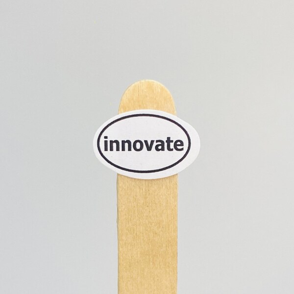 Innovate Sticker - high quality, custom vinyl sticker, small size for your phone, computer, or virtually anywhere