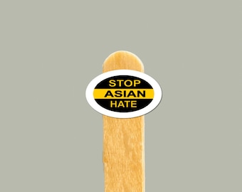 Stop Aziatische haat-vinylsticker | AAPI-ondersteuning, sticker voor sociale rechtvaardigheid