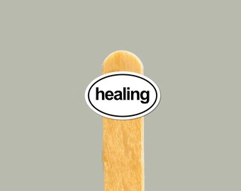 Pegatina de vinilo HEALING — Regalo para el autocuidado, calcomanía para botella de agua y portátil
