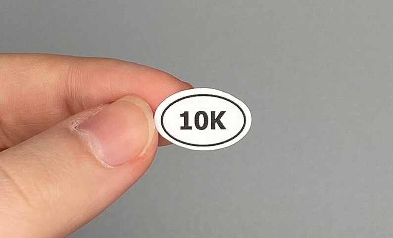 10K Running Sticker high quality, custom vinyl sticker, small size for your phone, computer, or virtually anywhere image 2