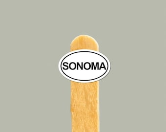 Sonoma vinylklistermärke — Vinland present, vattenflaska och laptopdekal