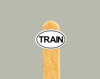 Pegatina de vinilo con la palabra TREN: regalo motivacional, ideal para botellas de agua y portátiles.