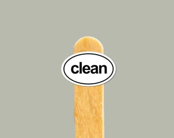 Pegatina de vinilo CLEAN — Regalo de sobriedad, 1 año de sobriedad, calcomanía para botella de agua