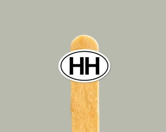 HH Vinylklistermärke — Hilton Head-present, vattenflaska och laptopdekal