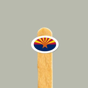 Arizona State Flagge Aufkleber - kleiner ovaler Aufkleber | Grand Canyon Zustandsemblem | Laptop, Wasserflasche, Auto-Stoßstange, Reisegeschenk