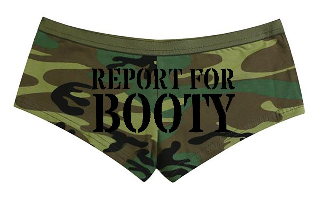 Report for Booty Army Camo Lingerie Funny Womens Underwear Panty for