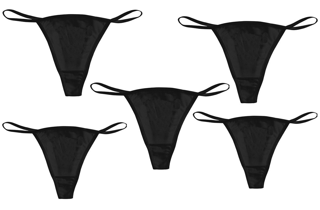 Set of 5 Wholesale Black Women's Underwear Thong Panty - Etsy