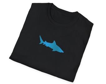 White Shark Silhouette T-Shirt: Unisex Cotton Tee