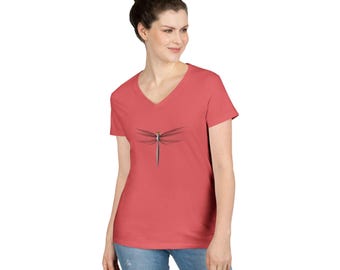 Dragonfly Graphic Ladies' V-Neck T-Shirt
