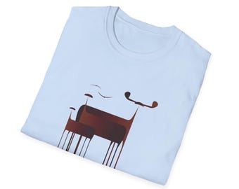 ミニマルな抽象画風のヘラジカと子牛のTシャツ｜野生動物のイラストアート