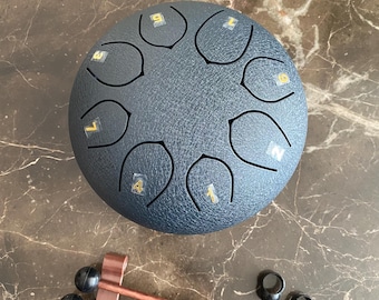 Tambor de lengua de acero Sunshine, 6 pulgadas, 8 notas, instrumento de percusión musical esmerilado hecho a mano.