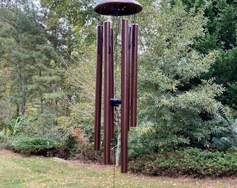 33 - 45 Inch Bronze Metal Wind Chime: Harmonic Deep Tone