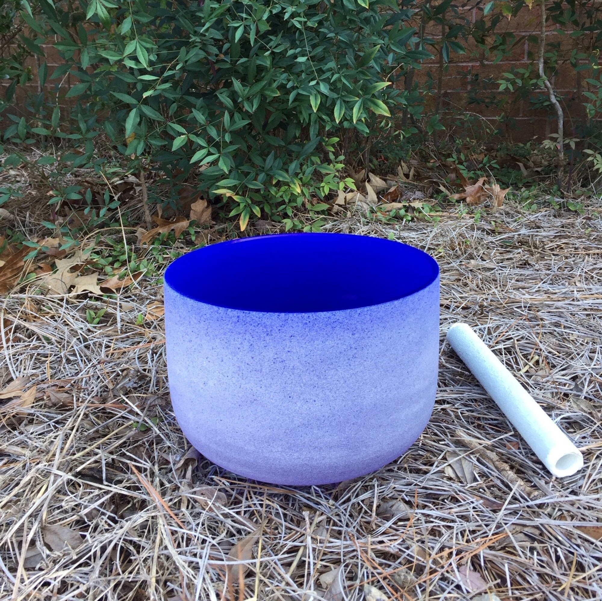 Third Eye Chakra Quartz Crystal Singing Bowl - 8 Inch Frosted A Note Meditation Bowl