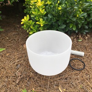 11 Inch E Note Solar Plexus Chakra Frosted Quartz Crystal Singing Bowl, Musical Clear Sounds Healing Chakra Bowl with a Mallet & Rubber Ring