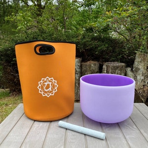 10 Inch B Note Crown Chakra Frosted Quartz Crystal Singing Bowl, Musical Sound Healing Chakra Meditation Bowl with a Mallet & Carrying Case