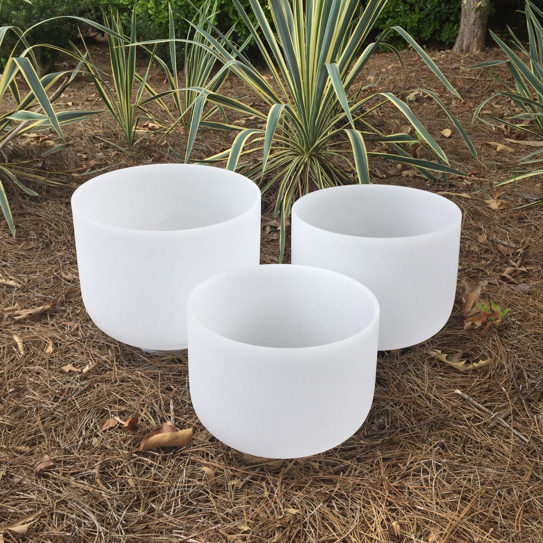 8b 10f 12e Frosted Crystal Singing Bowl Set Chakra Meditation Bowl